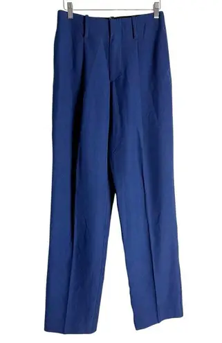 L'Academie L’Academie Obie Navy Blue Straight Leg High Waisted Trouser Pants Size Small