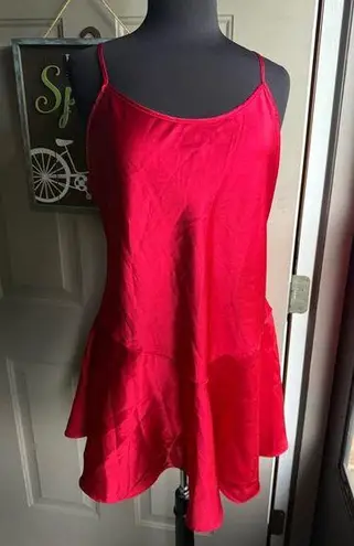 Vintage 1998 Victoria’s Secret Collection ruffle skirt slip dress, size large Red