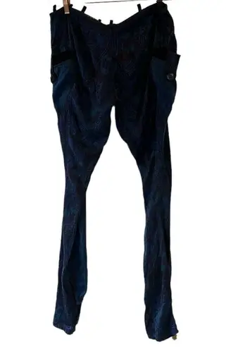 Custo Barcelona  Shangi Blue Silk Floral Y2K Pants. Size L