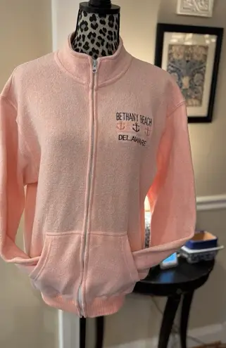 Bethany Beach embroidered French women’s jacket peach size medium preowned