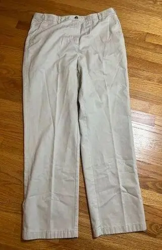L.L.Bean Classic Fit Khaki Pants Chinos 16 M/T Adjustable Waist Tan