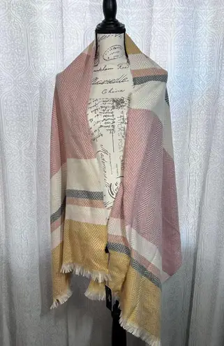 NWT Caffee Muti Color stripped Blanket Scarf Pink