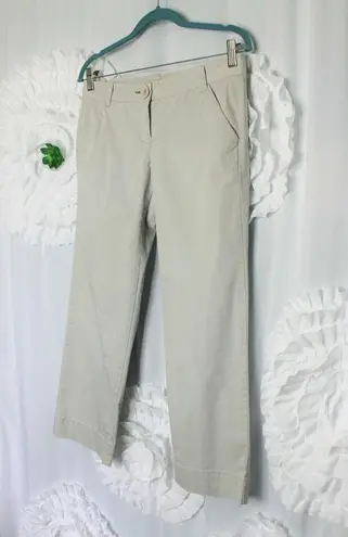 Elevenses Anthropologie Womens Size 4 Light Gray Crop Straight Leg Trouser Pants