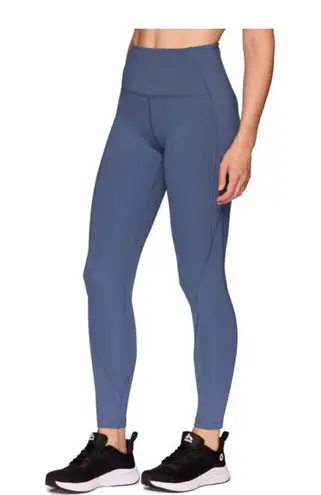 RBX Active Full Length High Waisted Blue Leggings with Pockets XL New
