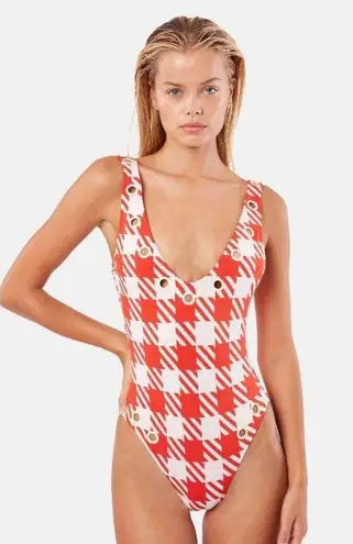 Solid & Striped π Michelle Eyelet Gingham Swimsuit
