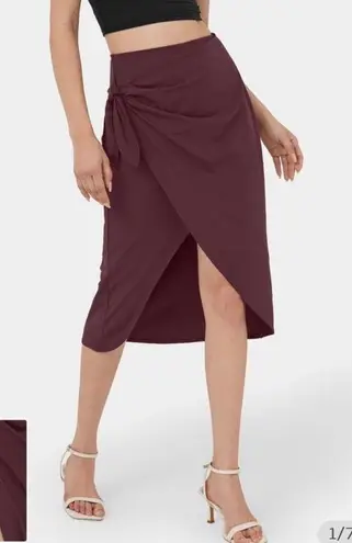 Halara  2-IN-1 High Waisted Tie Side Midi Casual Skirt Side Slit Athletic & Sexy