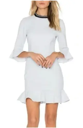 REBECCA VALLANCE Billie Ruffled Mini Dress Ice Blue Sz 2