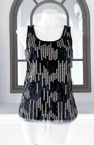 Romeo + Juliet Couture Romeo & Juliet Black Tank Top! w/Gold Sequins Size L