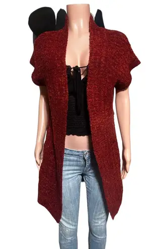 Pulp short sleeve open front cardigan pomegranate sweater M Red Size M