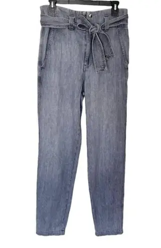 Overlover Abbott Paperbag Denim Pants Women’s Size 25 Grey Tapered 100% Cotton Gray