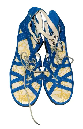 Fly London Blue Sandals with Strappy Design and Open-Toe Style size 7.5