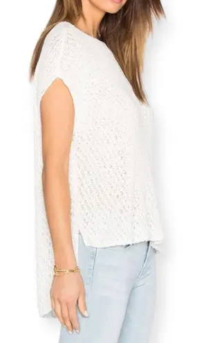 ATM Anthony Thomas Melillo Diagonal Stitch Knit Pullover Boat Neck Top Ecru White Size Medium