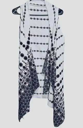 Sheer Sleeveless Assymetrical Cardigan Red OS Size undefined