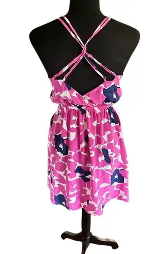 Yumi Kim Pink Abstract Print Strappy Back Mini Dress Size M