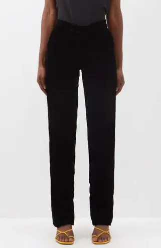 STAUD Tosca Straight Leg Black Velvet Pants Size 10
