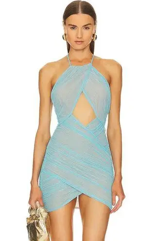 Michael Costello x REVOLVE Bia Mini Dress In Aqua (size S) NWOT