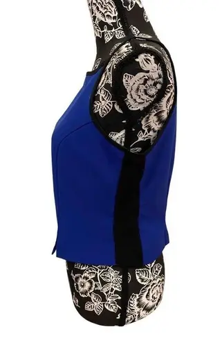 Button Detail Tank Top Spaghetti Straps Formal Office Business Sexy Blue Size L