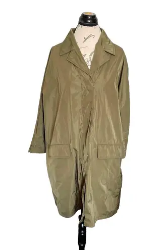 OOF Wear Womens Size XL Trench Coat Jacket Army Military Minimalist Minimal Green