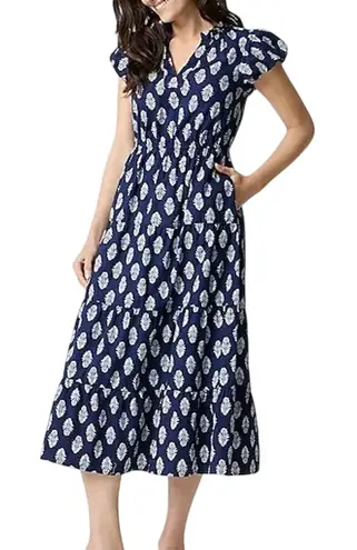 J.Crew Factory Women’s Navy Leaf Printed V