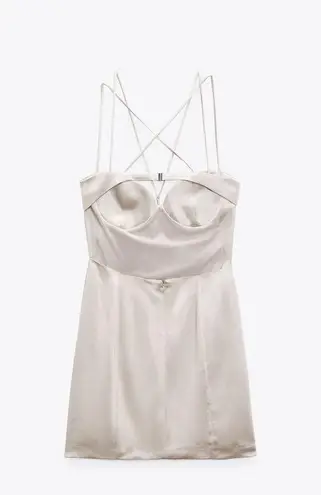 ZARA Mini Dress Satin Corset  Effect Coctail Party Night Out Wedding