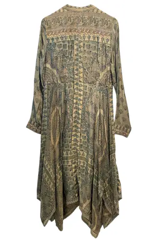 Soft Surroundings Asymmetric Hem Jardin Marjorelle Sage Maxi Dress M Fairy Boho