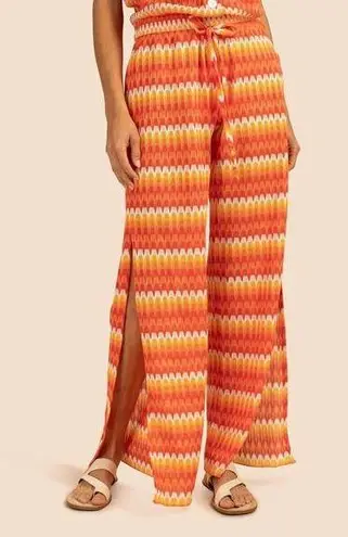 Trina Turk NEW  Sunray Crochet Slit Pant Flare Swimsuit Coverup Size Large -$162