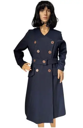 Vintage OOAK Navy coat dress double