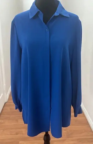 Investments Women's Blue Blouse Long Sleeve Small