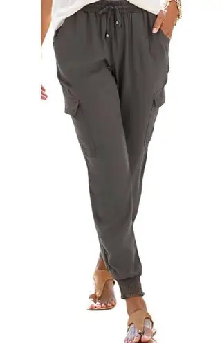 Lascana Cargo Jogger Pants Green Khaki Sz 16