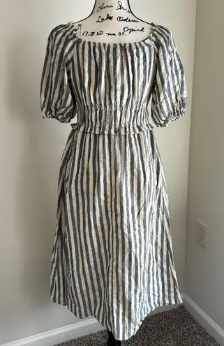 Universal Threads Universal Thread Cottage core Striped Midi Dress cream/blue Xsmall 