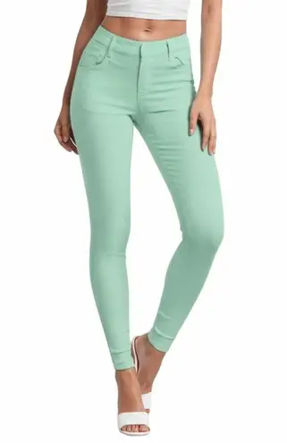 Womens Teal Ultra Stretch Midrise Skinny Jeggings Comfortable Chic Size L XL Green