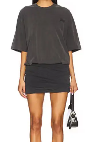 Alexander Wang NEW T-shirt Dress With Ruched Mini Skirt in Faded Black