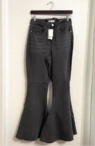 NWT Arula A Beautiful Life Womens Jeans Denim Gray Flare Lace Up Back Size 10