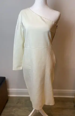 Veronica Beard Retail $500 Aspen White one shoulder long sleeve dress size 10