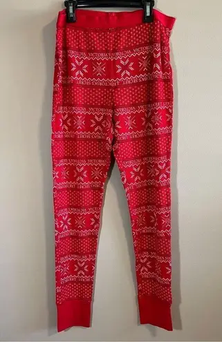 Victoria's Secret ✨  Pajama Set Red Fair Isle Thermal Large