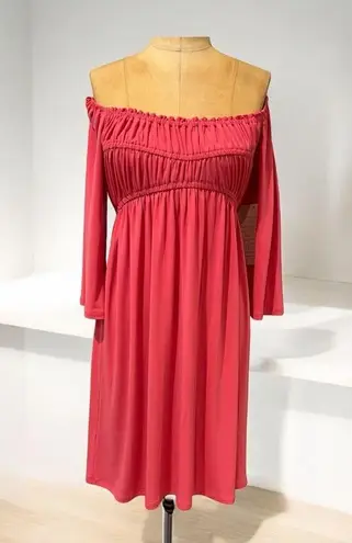 Boston Proper - Flare-sleeved Peasant Dress in Mai Tai Pink Size 8 NWT