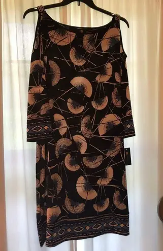 JM Collection Black dress Floral Fanfare