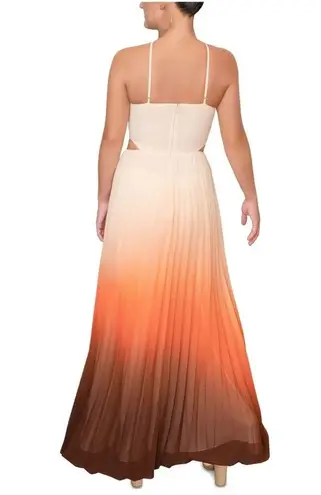 Rachel Roy Cut Out Zippered Pleated Ombré Maxi Dress Size 14 New w/Tag MSRP $169