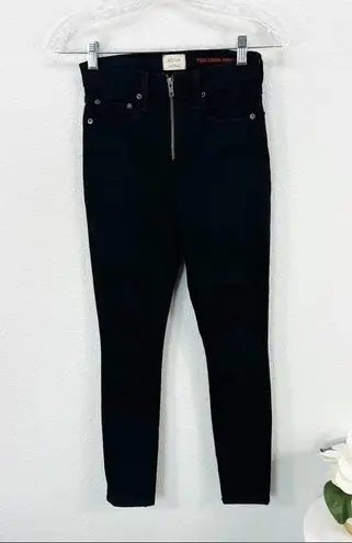 Alice + Olivia  Good Hr Ankle Skinny Jeans With Exposed Zipper In Night Fever 25