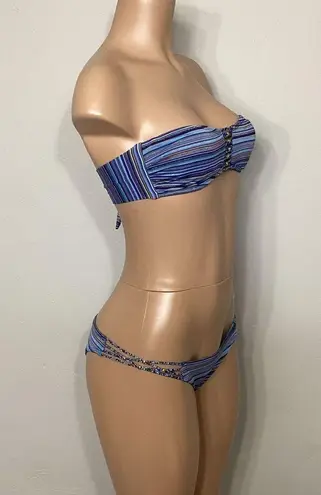 PilyQ New.  Tahiti blue and metallic teeny bikini