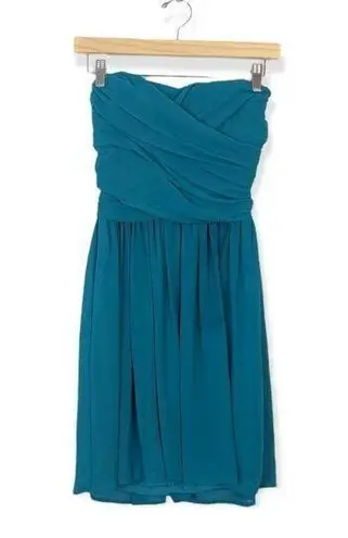 BCX  Turquoise Teal Ruched Sweetheart Strapless Dress