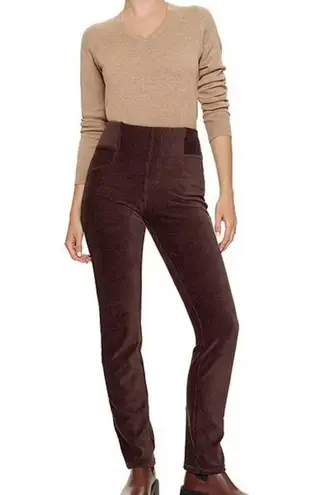 Hue Womens Size Small Girlfriend Cord Straight Leg Dark Brown
