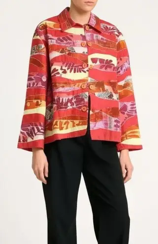 Coldwater Creek Multi-color Embroidered Patchwork Quilted Bohemian Jacket Large