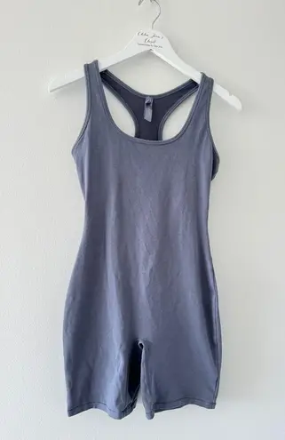 SKIMS Outdoor Mid Thigh Onesie in Steel Blue M