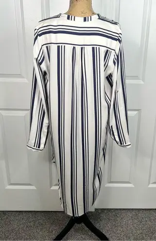 Ulla Johnson Sz 10  Sailor Regatta White Striped Silk Blend Shirt Dress