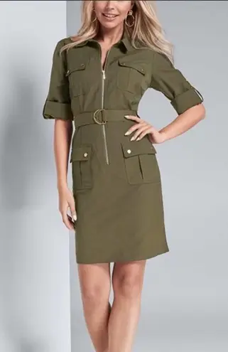 Sharagano Hounds Tooth Plaid Brown Belted Dress