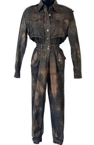 Retrofête Retrofete Shirelle Jumpsuit in Sepia Brown Acid Wash