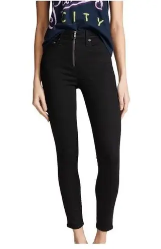 Alice + Olivia  Good Hr Ankle Skinny Jeans With Exposed Zipper In Night Fever 25