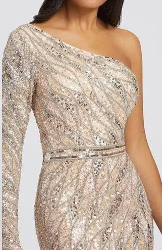Mac Duggal Embellished One-Sleeve Gown in Rose Gold Size US 8