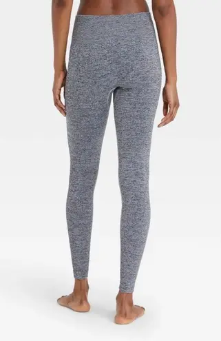 Colsie Women's Ribbed Leggings Gray Cotton Stretch Pull